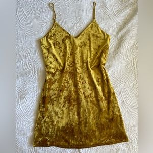 Nordstrom BP Gold Velvet Cami Dress Size S